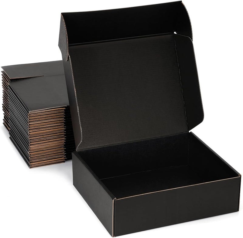 DUZCLI Small Shipping Boxes 9x6x2 Inches – Black Corrugated Cardboard Boxes (20-Pack) for Mailing, Packing, Small Business & Gift Packaging - Recyclable & Sturdy - Image 1